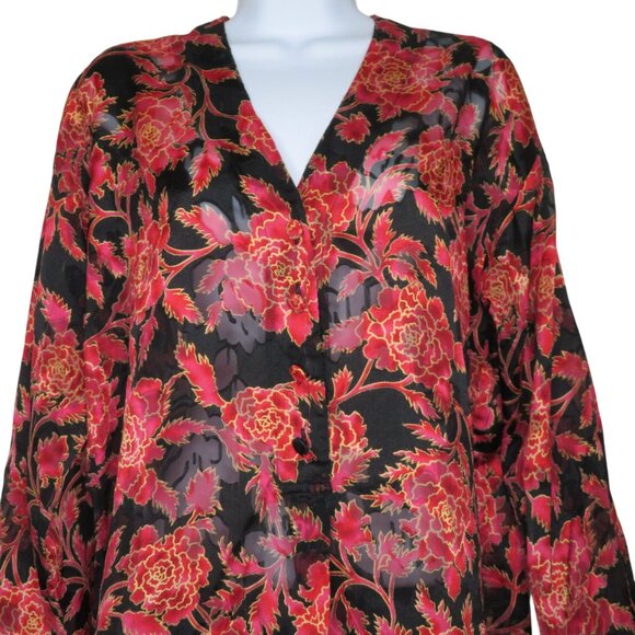 Vintage Victorias Secret Gold Label Sheer Brocade Floral Nightgown Size Small - Picture 7 of 12